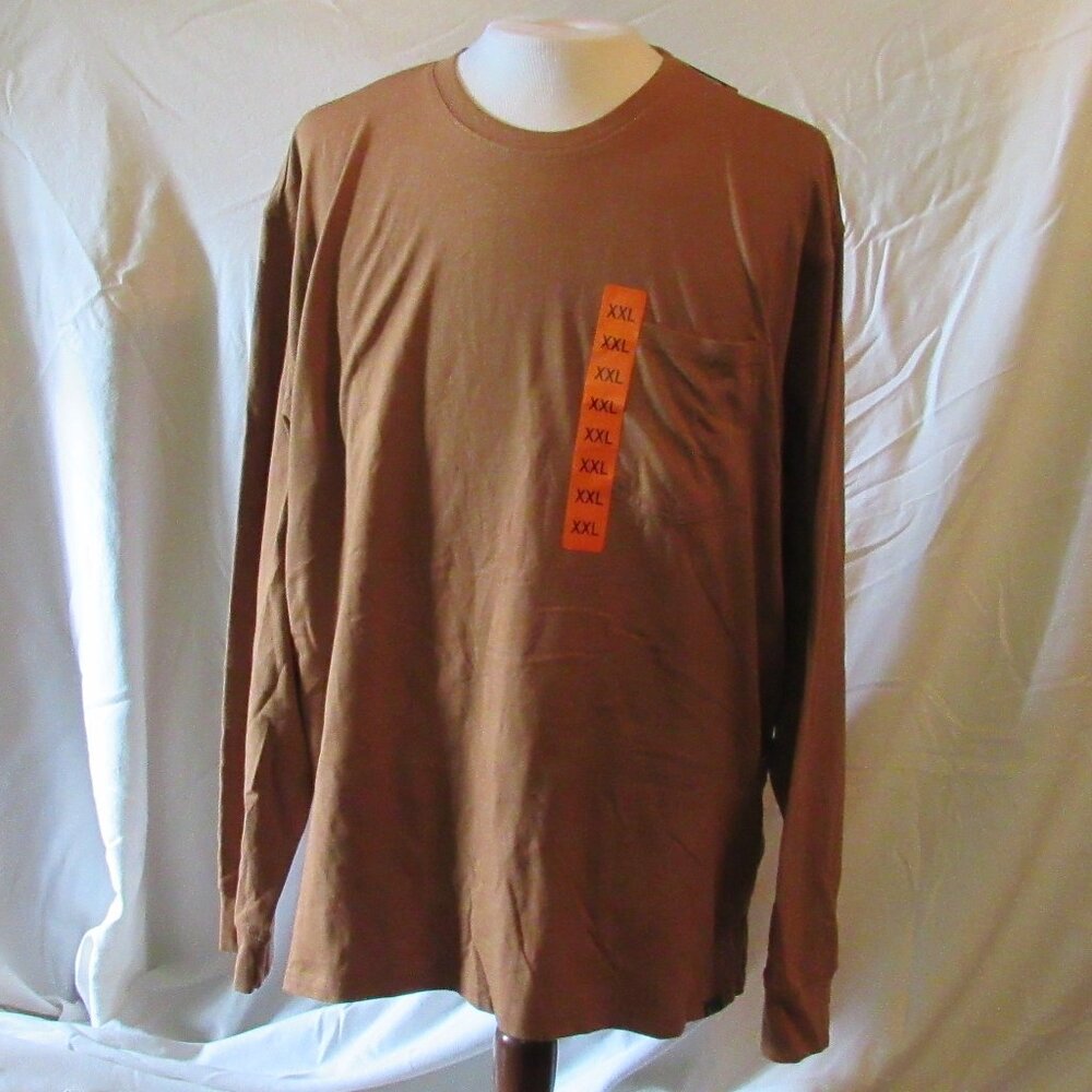 NWT Woolrich Brown Long Sleeve Pocket Tee Size XXL Green Label Collection - Picture 2 of 10